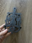 Vintage Cast Iron Footed Trivet Brooms stars rectangle Design  taiwan 