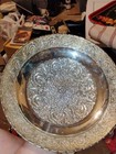 Ornate Silver Plated Decorative Bowl With Embossed Floral Design