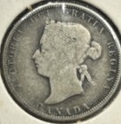 Canada 1872-h Twenty Five Cent Piece Sterling Silver Quarter Queen Victoria