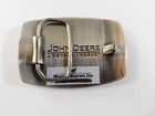 New John Deere Enamel Belt Buckle Western Express Square Cream Black Yellow Logo