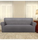 Soft Couch Sofa Cover washable Furniture Protector With Non Skid Foam light Gray