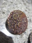 Antique Brass Ring Back Button Set Of 5 W Embossed Flowers 1 