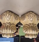 Big Set Of 4 Beige Ivory 8  Wood Sofa Carving Legs  Wooden Furniture Upholstery 