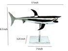Shark Fish On Stand Metal Table Top Ornament Sculpture Decor Statue Figurine