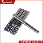 5pcs Carbide End Mill 1 4  4 Flute Ball Nose 2-1 2  Overall Length -tialn Coate