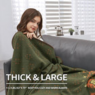 Merino Wool Blanket 79x63 Warm Thick Washable Throw Camping Bed Couch