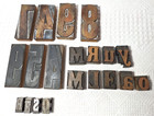 Vtg Letterpress Lot Of 20 Mixed Letters  Numbers Wood Type Printers Blocks Lg sm