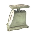 Antique Rustic Green Family Scale Table Top Pat  1913   Farmhouse Kitchen Accent