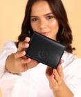 Minimalist Leather Wallet Card Case With Id Window- Slim And Compact- Handmade
