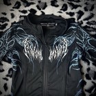 Breathe Divinity Black  Blue  And White Fitted Long Sleeve Zip Up Jacket