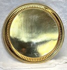 Vintage 24k Gold Electroplated Ornate Round Serving Service Tray 1980