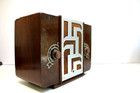 Vintage Old 30s Electronics Restored Colonial Art Nouveau Art Deco Chrome Radio