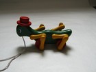 Vintage Kouvalias Cricket Wooden Pull Toy Greece