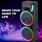 Portable Bluetooth Speaker Dual15   Sub Woofer Heavy Bass Sound System Party Mic