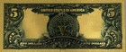 24k Gold Foil 1899  5 Silver Certificate Indian Chief Novelty Bill Banknote