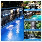 All-in-1 Pond Waterfall Kit W  Led Light 12  Stainless Steel Spillway 45w Pump