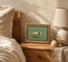 Vintage Gold Framed Antique Terrier Portrait Sketch Canvas 11x9 Wall Art