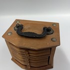 Vintage Wooden Coaster Wood   Cork Coasters Caddy Mcm Retro   