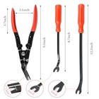 3 Pcs Auto Clip Pliers Set And Fastener Remover  Car Trim Removal Tool Pry Red