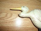 Hand Carved Wood White Heron Crane On Stand Painted 9  Tall