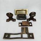 Antique Brass   Cast Iron Victorian Era Hardware Vignette Lot Of 6 1890s
