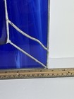 Blue Glass Art Stained Glass Cobalt Blue With Vase bottle In Center 