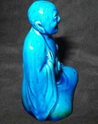 Rare Fine Old Chinese Signed Inscribed Turquoise Glaze Figurine Buddha Porcelain
