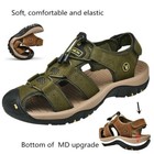 Men s Leather Sandals Closed Toe Beach Nonslip Summer Outdoor Sport Hiking Shoes