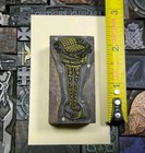 Antique Vtg Custom Car Shop Seat Cover Letterpress Print Type Ornament Cut Block