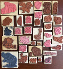 Huge Animal Wood Rubber Stamp Lot Of 34 Penny Black Stampabilities Elephant Pig