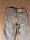 Vintage Levi s Jeans Boys Slim 11 Blue Denim Straight Ripped Orange Tab 70s