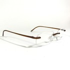 Safilo Sd 124 a 2j8 Eyeglasses Frames Brown Rectangular Rimless 52-18-140