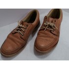 Vintage Tan Leather Moc Toe Oxford Lace Up Shoes Made In Usa 6942 Size 9 5