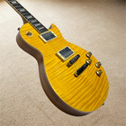 Lp Electric Guitar Yellow Color Matte Finish Flame Maple Top Fret Binding