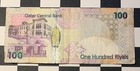Central Bank Of Qatar 100 Riyals Banknote In Good Condition          