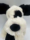 Jellycat Bashful Black   Cream White Dog Spot Puppy Plush Stuffed Animal Toy 12 