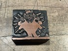 Printing Letterpress Printers Block Antique Copper Sketchy Guy Scammer  758 