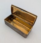 Antique 19thc Continental Silver Snuff Box Architectural Engraving Gilt Interior