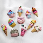 20pcs Flatback Resin Cute Cartoon Candy Sweet Ice-cream Donut Flatback Cabochon