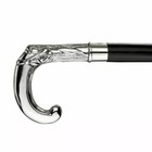 Antique Brass Silver Designer Handle Black Wooden Walking Cane Vintage Stick Gft