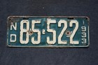 1933 North Dakota License Plate   85-522