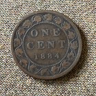 1884 Large Canada One Cent 1 Penny  01 Canadian 1   Coin Cents W46