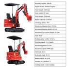 Mini Excavator With Kubota Engine 2000lb Red Diggers Hydraulic Thumb Clamp Usa