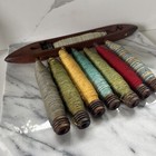 Vintage Textile Weaving Shuttle Boat   Bobbins Lot Of 8 Primitive Country Decor