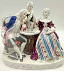 Antique 19th Century Dresden Figurine Chess Family