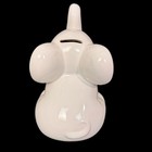 Ceramic Elephant 9  Piggy Bank White Glossy Trunk Up Decorative Coin Bank