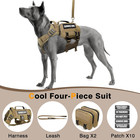 Tactical Dog Harness With Dog Leash  Service Working Molle Vest With 10 Pet Patc
