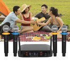 Pro 4 Channel Uhf Wireless Audio Microphone Cordless Handheld Mic System Party
