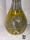 Bohemian Crystal Cut To Clear Yellow Spirits Decanter With Stopper Vintage