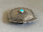 Vintage Navajo Sterling Silver With Turquoise Belt Buckle